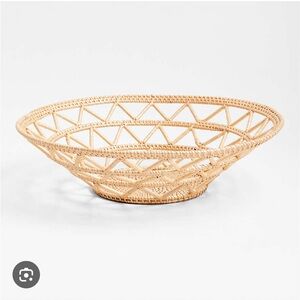 Crate & Barrel woven rattan fruit basket